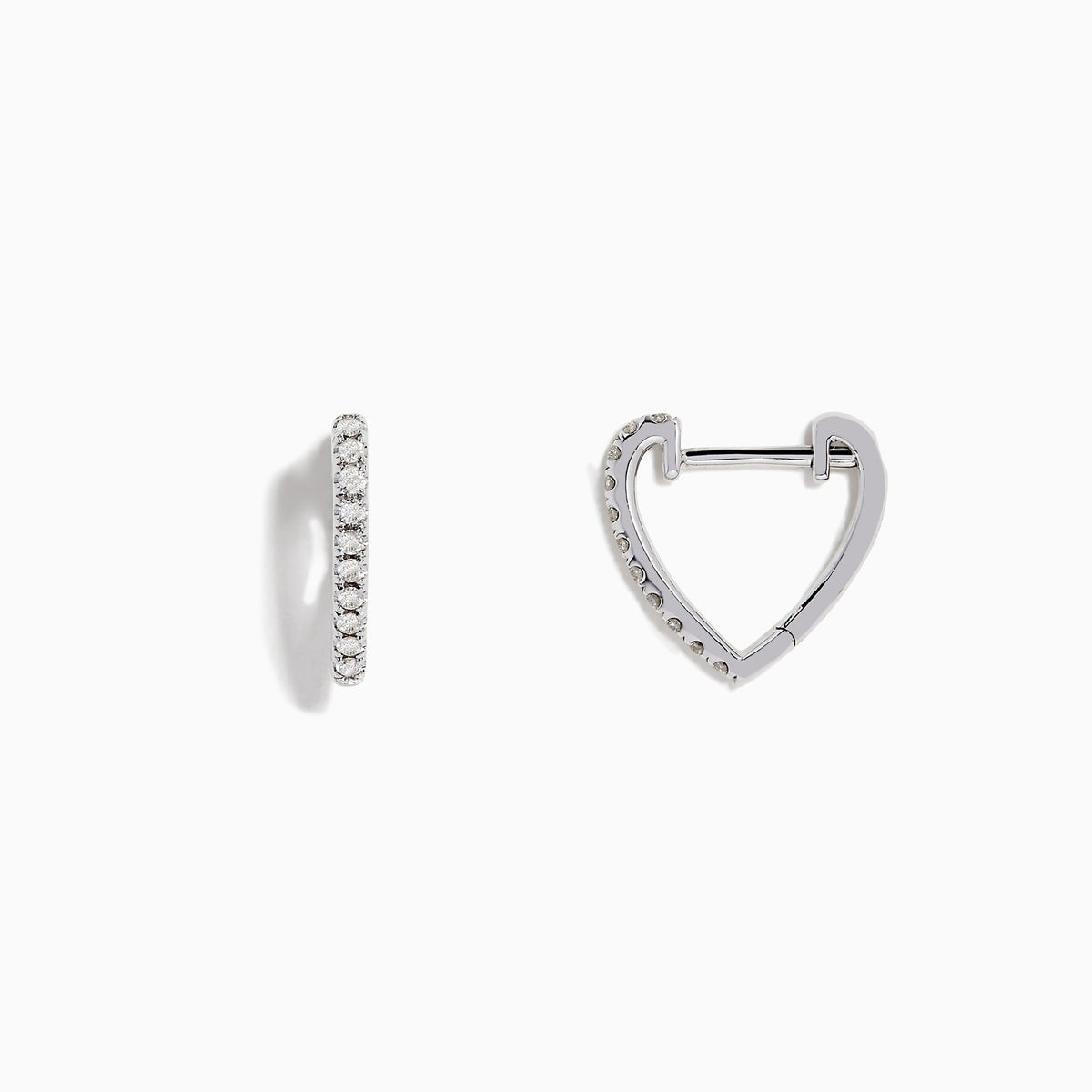 Diamond Huggie Earrings in 14K White Gold, 0.22 ctw view 2