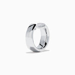 Diamond Three Row Pave Small Hoop Earrings in 14K White Gold view 4