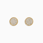 Diamond Disc Stud Earrings in 14K Yellow Gold