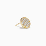Diamond Disc Stud Earrings in 14K Yellow Gold view 3