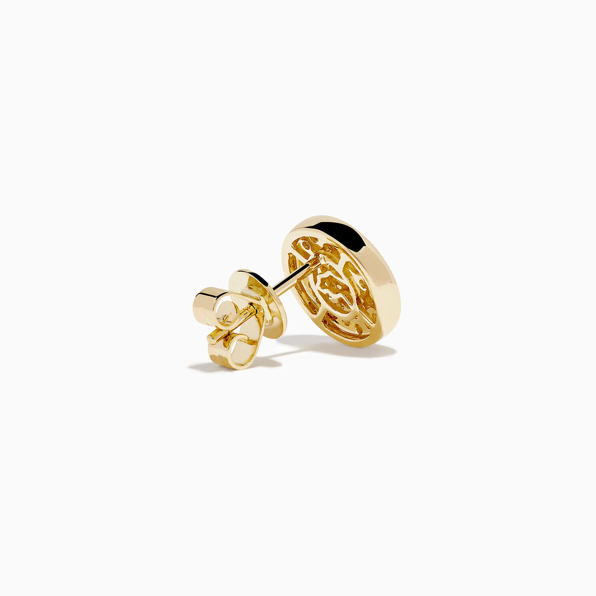 Diamond Disc Stud Earrings in 14K Yellow Gold view 4