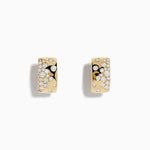 Scattered Diamonds Mini Hoop Earrings in 14K Yellow Gold