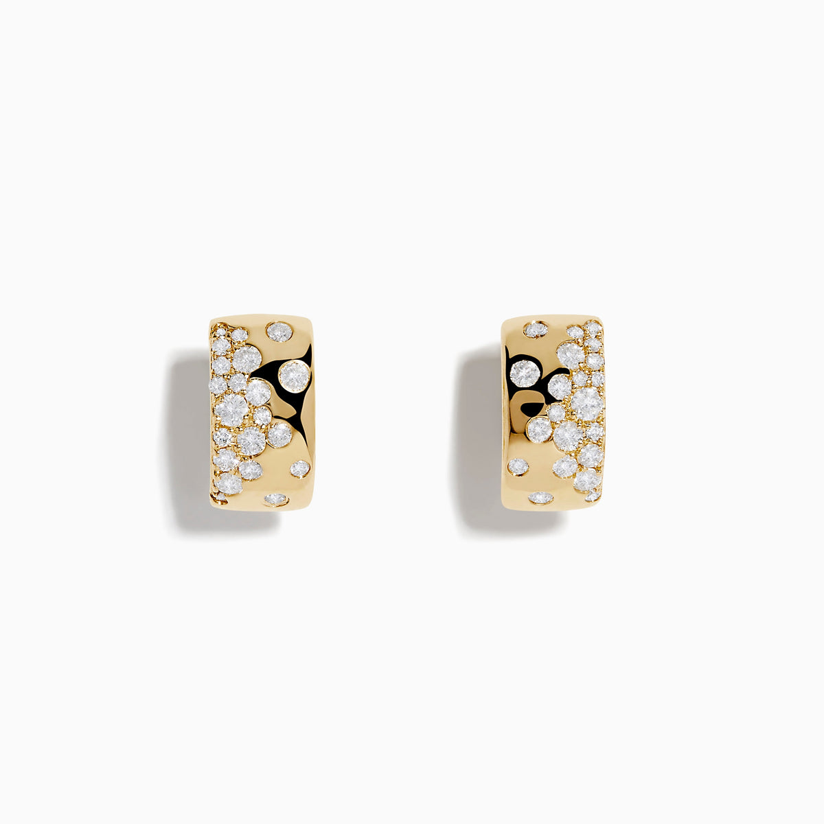 Scattered Diamonds Mini Hoop Earrings in 14K Yellow Gold