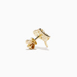 Diamond Pavé Stingray Stud Earrings in 14K Yellow Gold view 4
