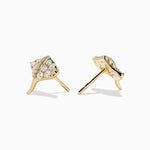 Diamond Pavé Stingray Stud Earrings in 14K Yellow Gold view 2