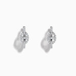 Diamond Link Mini Hoop Earrings in 14K White Gold