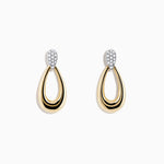 Diamond Dewdrop Earrings in 14K Two-Tone Gold