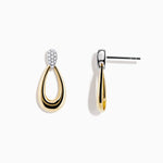 Diamond Dewdrop Earrings in 14K Two-Tone Gold view 2