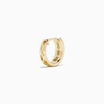 Diamond Triple-Row Channel-Set Huggie Earrings in 14K Yellow Gold view 4