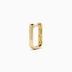 Diamond Rectangular Huggie Earrings in 14K Yellow Gold view 4