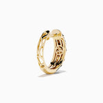 Espresso, Black and White Diamond Huggie Earrings in 14K Yellow Gold view 4