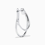 Black and White Diamond Crossover Pavé Earrings in 14K White Gold view 4