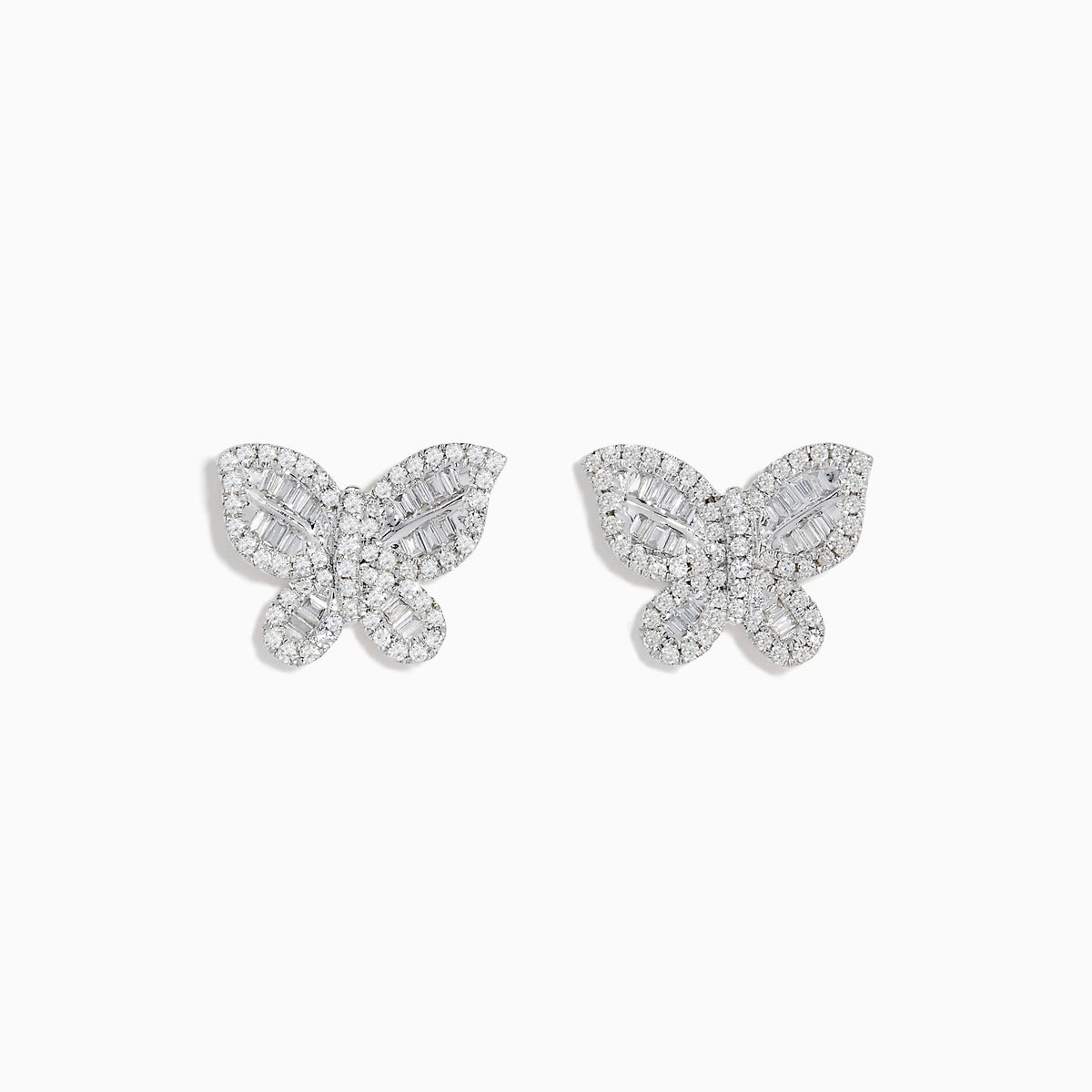Diamond Butterfly Earrings in 14K White Gold