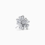 Diamond Flower Stud Earrings in 14K White Gold view 3