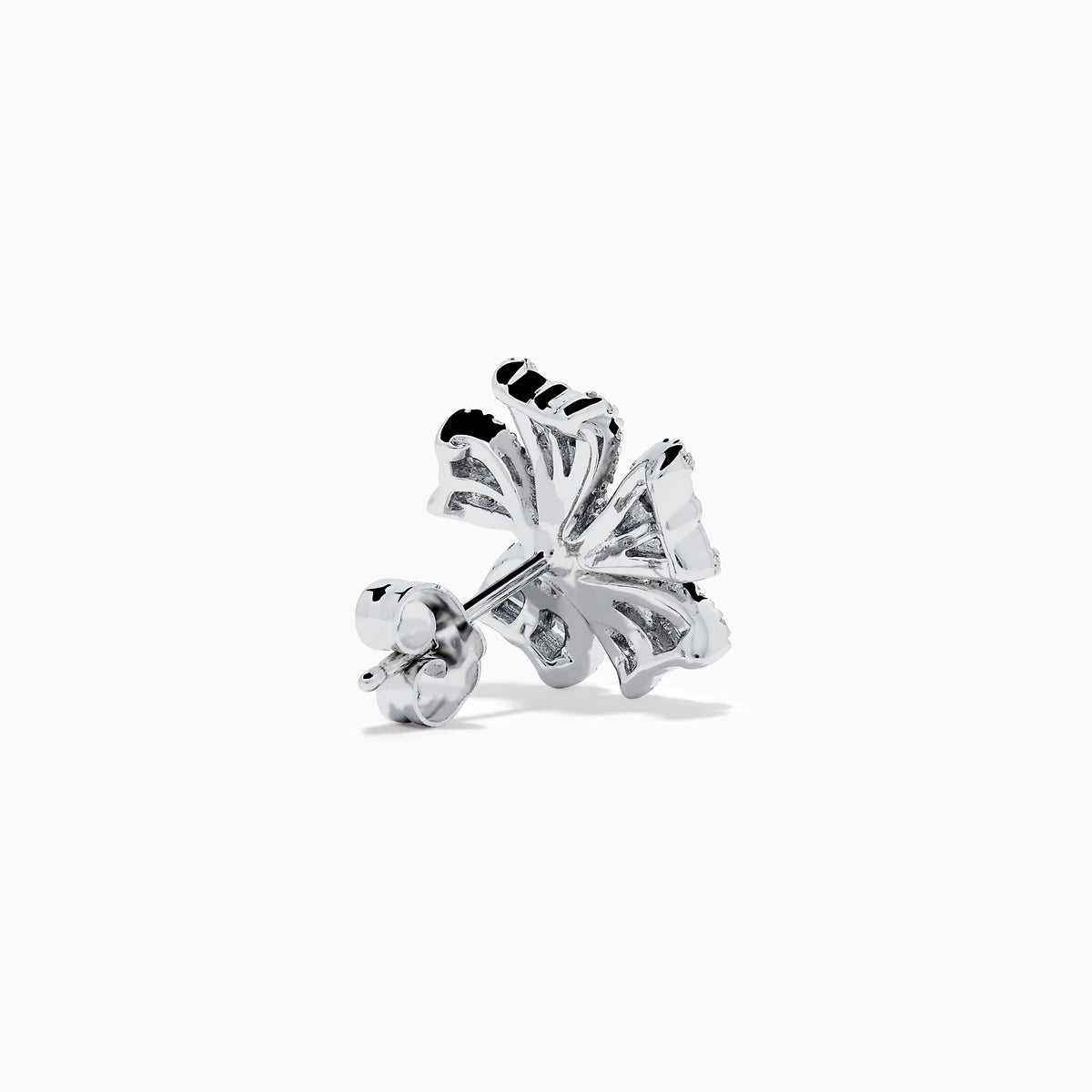 Diamond Flower Stud Earrings in 14K White Gold view 4