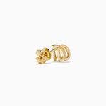 Diamond Triple-Arc Pavé Stud Earrings in 14K Yellow Gold view 4