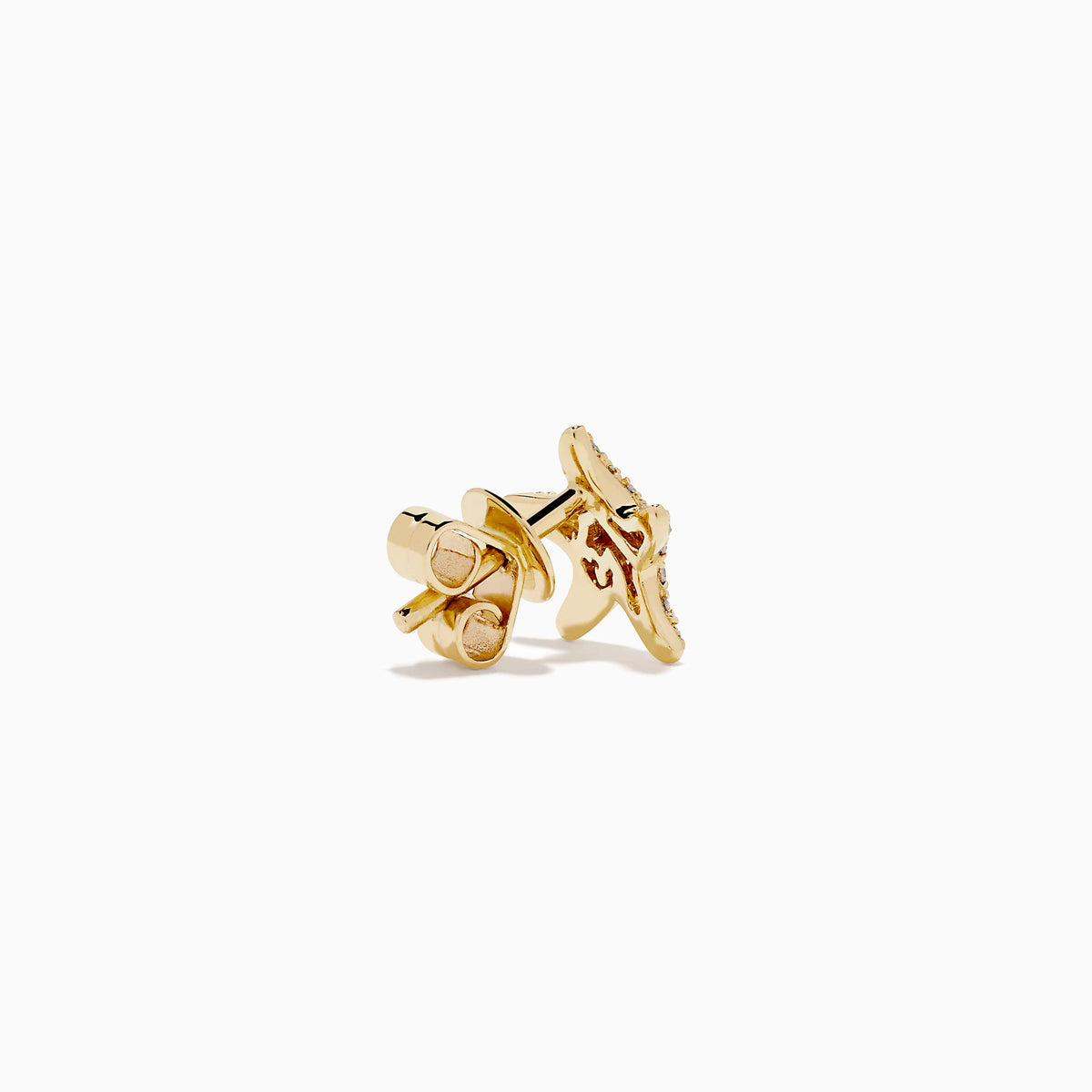 Diamond Starfish Stud Earrings in 14K Yellow Gold view 4