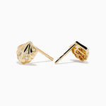Diamond Shell 8mm Stud Earrings in 14K Yellow Gold view 2