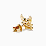White & Black Diamond Crab Earrings in 14K Yellow Gold view 4