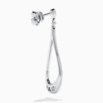 Diamond Elongated Pavé Drop Earrings in 14K White Gold view 4