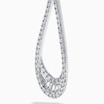 Diamond Elongated Pavé Drop Earrings in 14K White Gold view 2