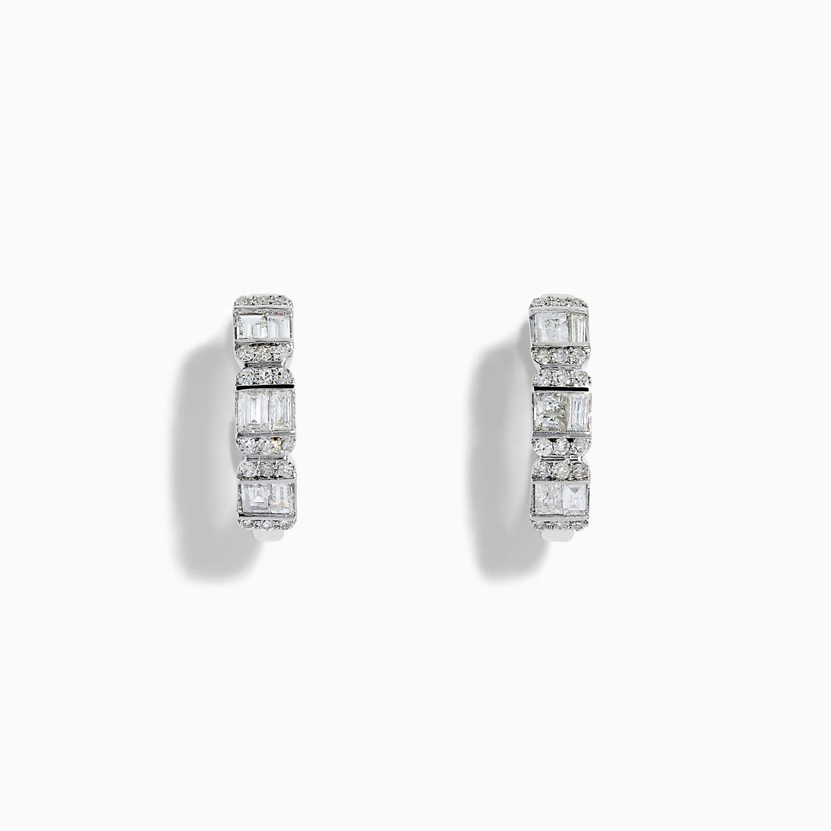 Diamond Hoop Earrings in 14K White Gold