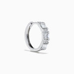 Diamond Hoop Earrings in 14K White Gold view 3