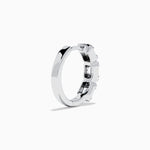 Diamond Hoop Earrings in 14K White Gold view 4