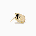 Diamond Shell 13mm Stud Earrings in 14K Yellow Gold view 3