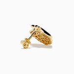 Diamond Shell 13mm Stud Earrings in 14K Yellow Gold view 4