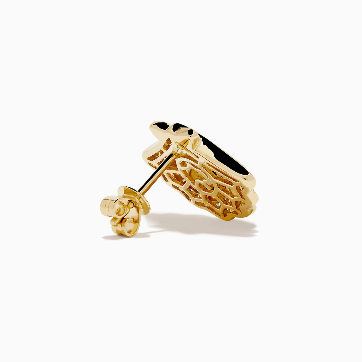 Diamond Shell 13mm Stud Earrings in 14K Yellow Gold view 4