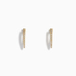 Diamond Tapered Pavé Huggie Earrings in 14K Yellow Gold