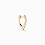Diamond Tapered Pavé Huggie Earrings in 14K Yellow Gold view 3