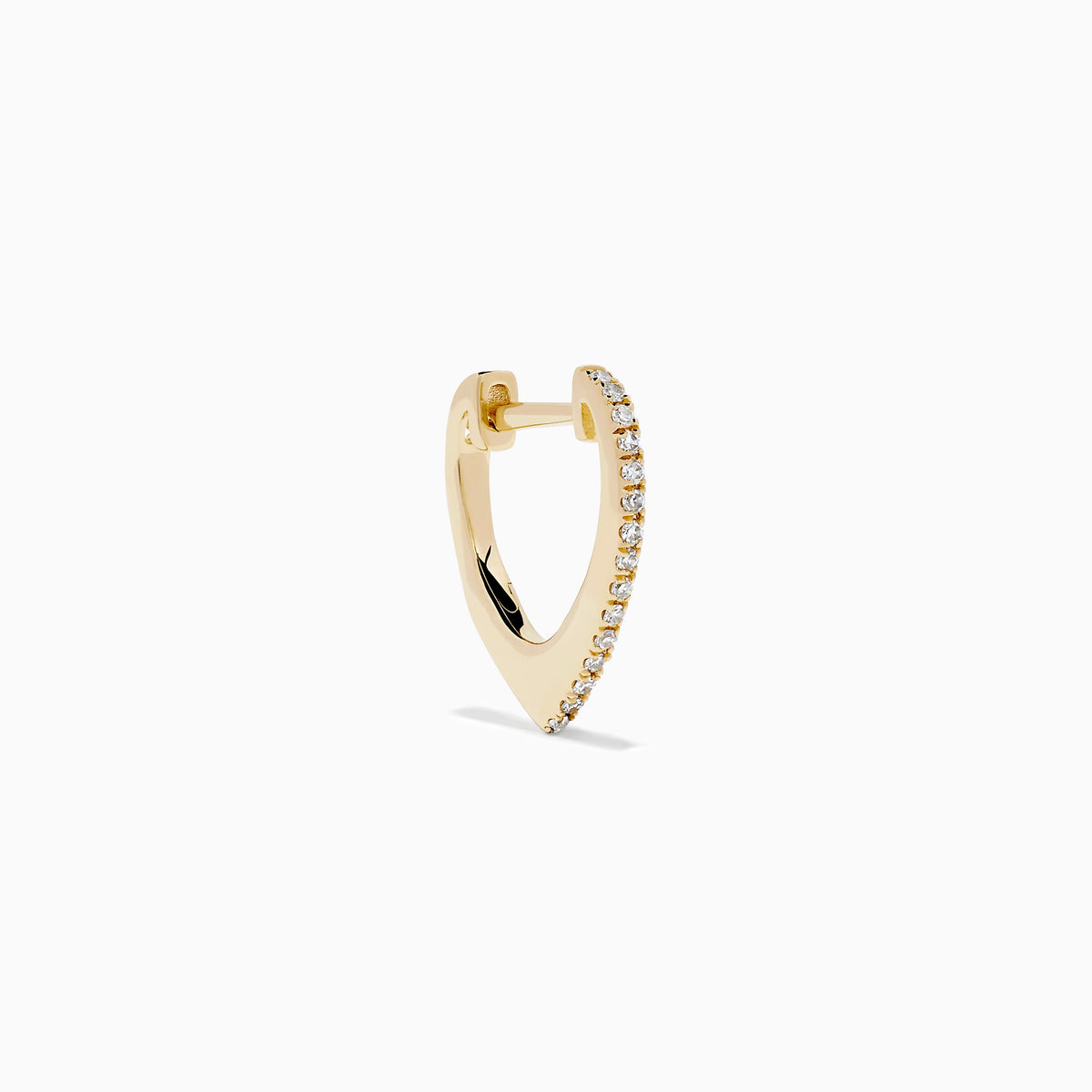 Diamond Tapered Pavé Huggie Earrings in 14K Yellow Gold view 3