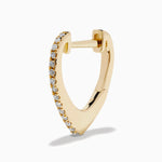Diamond Tapered Pavé Huggie Earrings in 14K Yellow Gold view 2