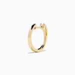 Diamond Crossover Pave Huggie Earrings in 14K Yellow Gold view 4