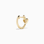 Diamond Pavé Heart Huggie Earrings in 14K Yellow Gold view 4