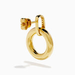 Diamond Accented Circle Drop Earrings in 14K Yellow Gold view 4