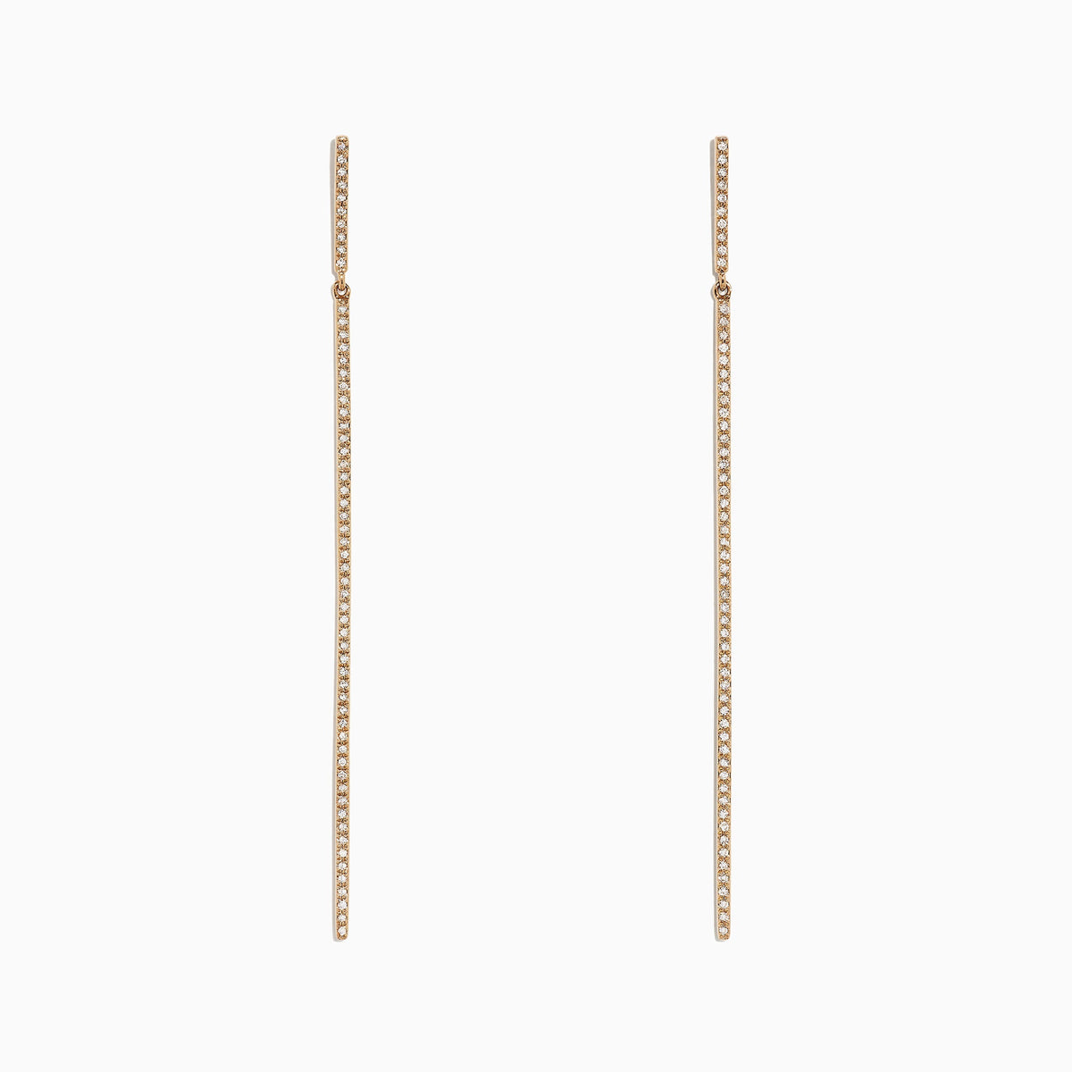 Diamond Vertical Drop Earrings in 14K Yellow Gold, 0.35 ctw
