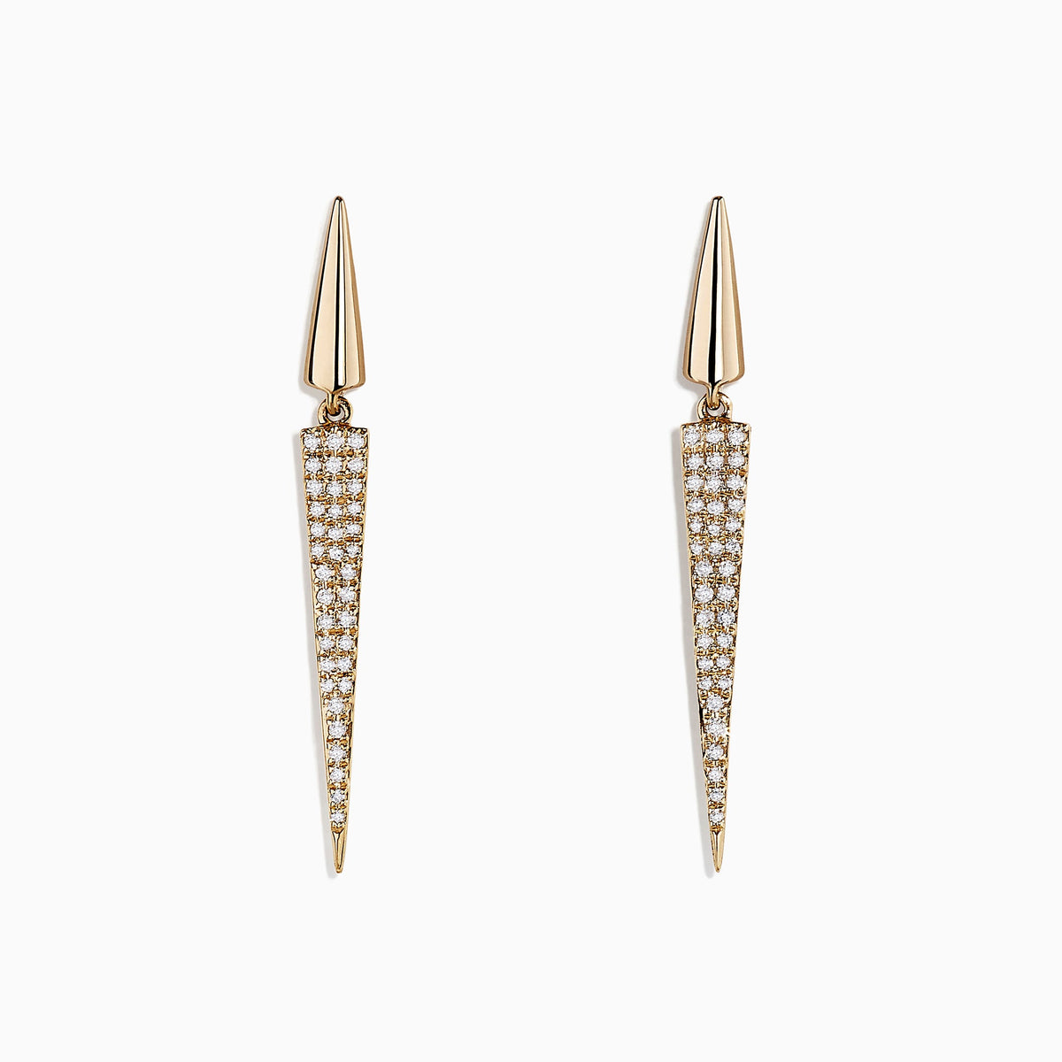 Geometric Drop Earrings in 14K Yellow Gold, 0.28 ctw