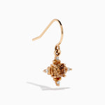 Brown and White Diamond Dangle Earrings in 14K Rose Gold view 3