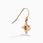 Brown and White Diamond Dangle Earrings in 14K Rose Gold view 4