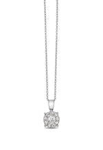 Diamond Cluster Pendant in 14K White Gold, 0.47 ctw