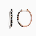 Diamond Leopard Spot Hoop Earrings in 14K Rose Gold, 0.78 ctw view 2