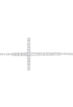 Diamond Cross Bracelet, 0.09 in 14K White Gold view 2