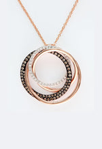 Espresso and White Diamond Pendant in 14K Rose Gold, 0.43 ctw