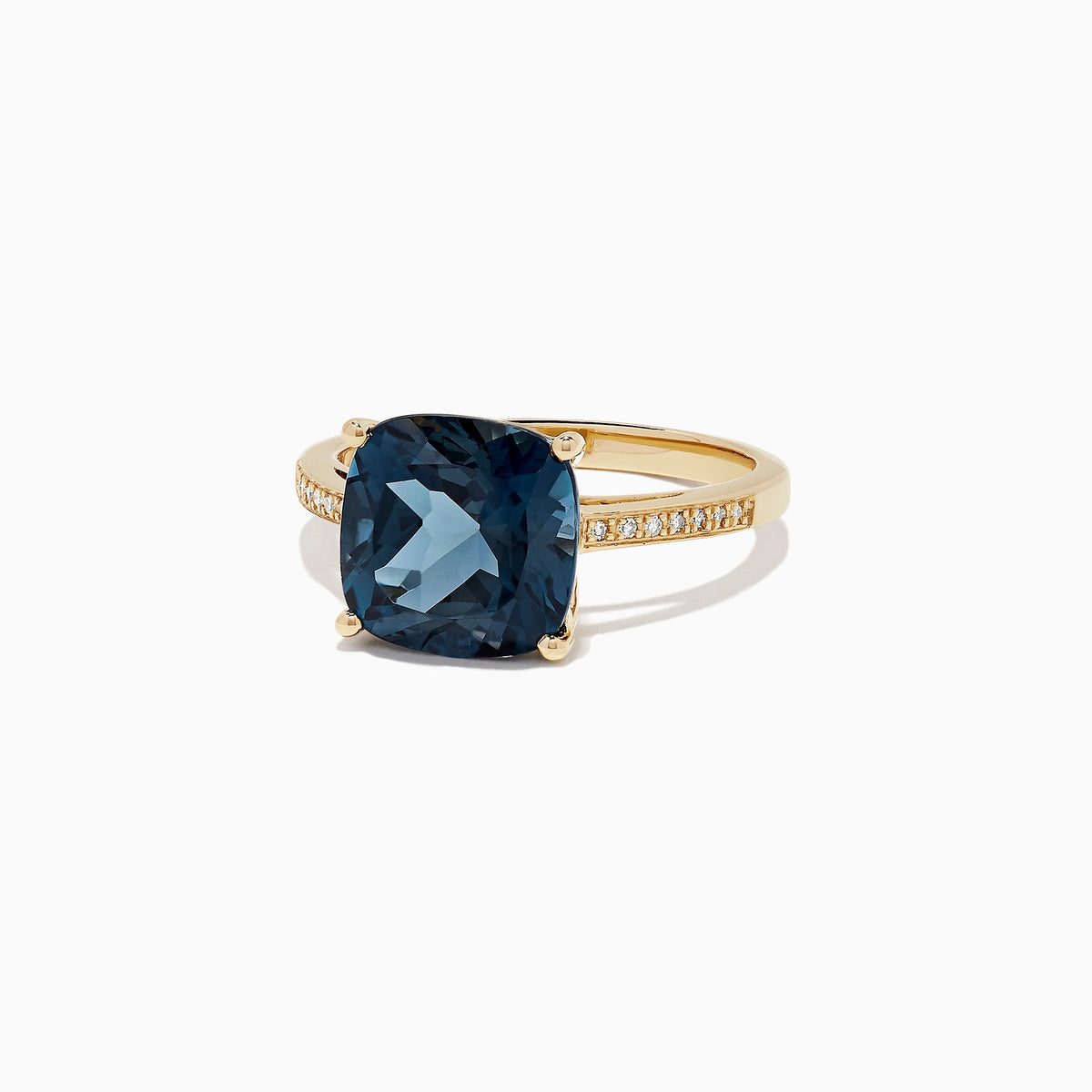 London Blue Topaz & Diamond Ring in 14K Yellow Gold, 4.54 ctw view 3
