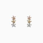 Diamond Starfish Earrings in 14K Tri Color Gold, 0.33 ctw