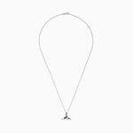 Blue Diamond Whale's Tail Pendant in 14K White Gold, 0.05 ctw view 2