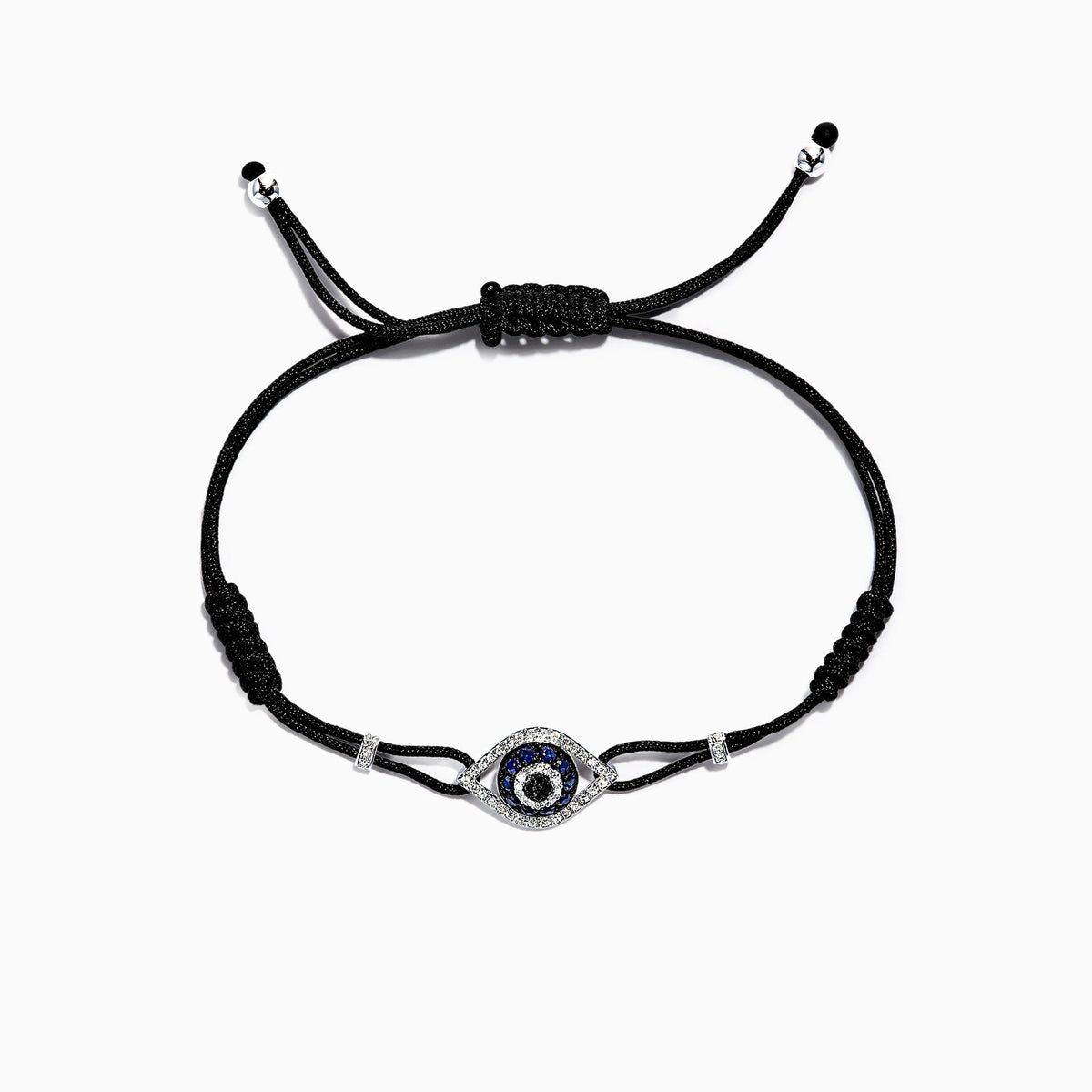 Sapphire & Diamond Evil Eye String Bracelet, 0.56 TW in 14K Gold